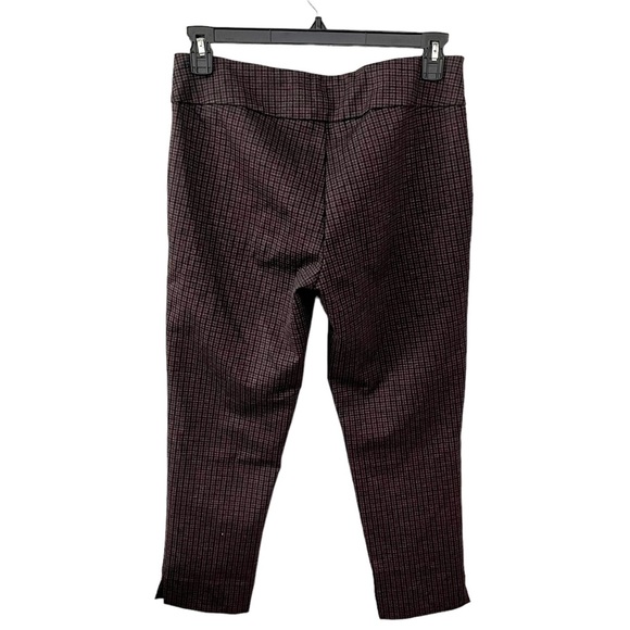 Zac & Rachel Petite Plaid Pull On Elastic Waist Ankle Dress Pants - Picture 4 of 7